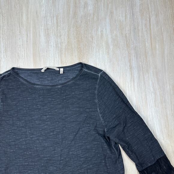 Soft Surroundings Genius Sheer Bell Sleeve Gothic Dark Romance Shirt XL PETITE - Picture 2 of 13